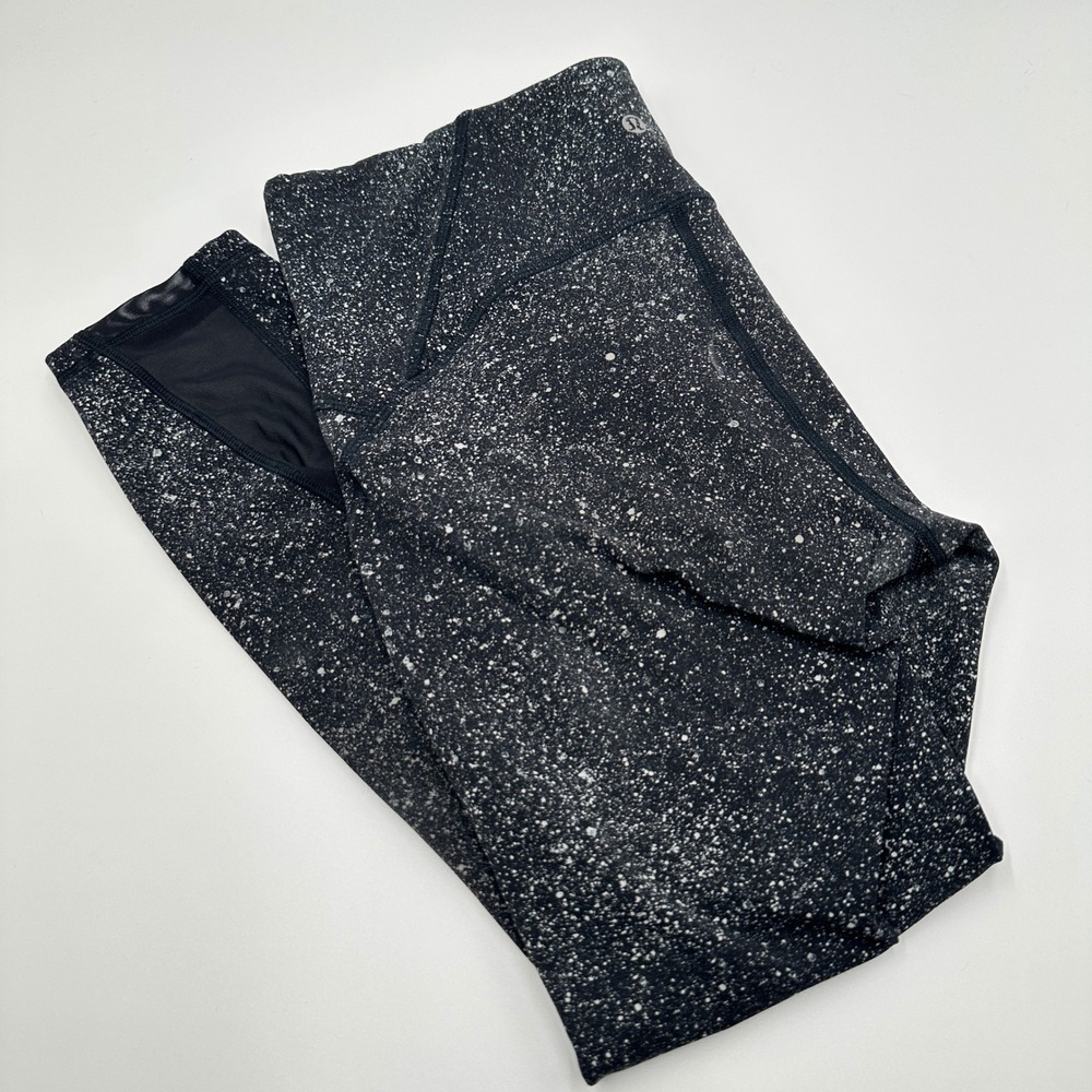 Lululemon Train Times 7/8 Leggings 25" Interlaced Starlight Mesh Womens 10 Yoga